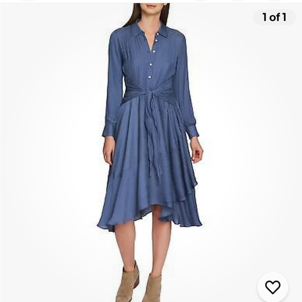 1. State Indigo Tie Waist Dress